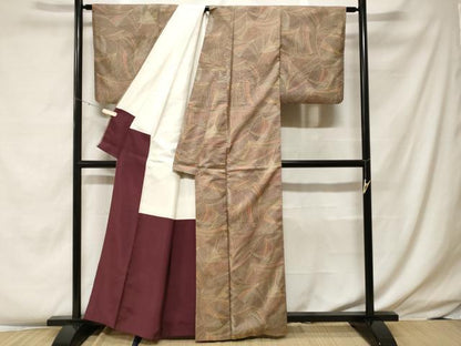 平和屋着物■本場染大島紬　切嵌文　正絹　逸品　CABF4142ev