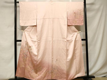 平和屋着物■訪問着 駒刺繍 地紙枝花文 暈し染め 金銀彩 正絹 逸品 CABF4146ev