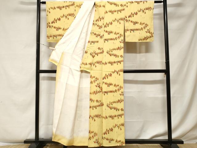 平和屋着物□上質な小紋 大名行列 正絹 逸品 CABF4147ev