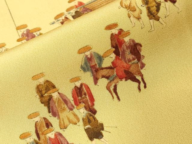 平和屋着物■上質な小紋　大名行列　正絹　逸品　CABF4147ev 平和屋着物□上質な小紋 大名行列 正絹 逸品 CABF4147ev
