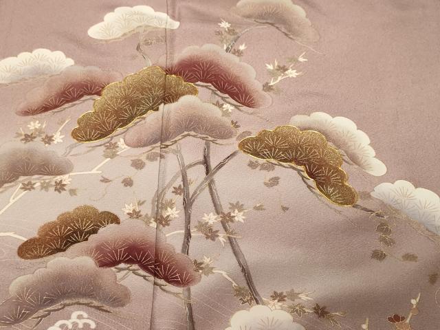 平和屋着物□豪華色留袖 作家物 駒刺繍 立波松竹梅文 暈し