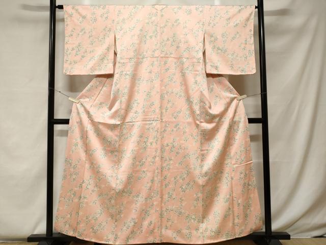 平和屋着物■上質な小紋 枝花文 正絹 逸品 CABF4165ev