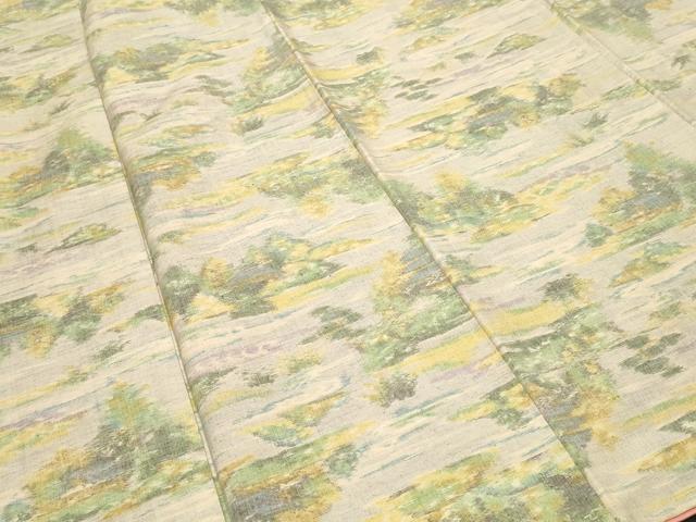 平和屋着物■小千谷紬　風景文　正絹　逸品　CABF4172ev