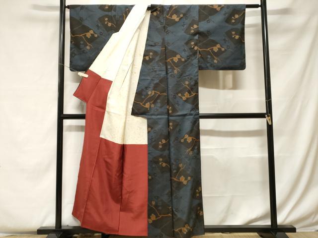 平和屋着物■本場大島紬 7マルキ 冊子枝花文 正絹 逸品 CABF4174ev