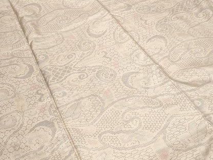 平和屋着物■本場大島紬 白大島 幾何学唐草文 正絹 逸品 CABF4176ev