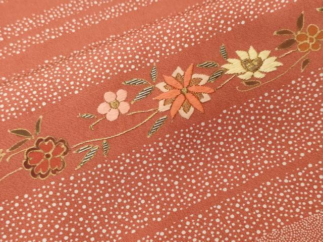 平和屋着物■伝統工芸士　廣瀬雄望　江戸小紋　訪問着　刺繍　あられ横段花文　金彩　正絹　逸品　CABF4184ev 平和屋着物□伝統工芸士 廣瀬雄望 江戸小紋 訪問着 刺繍 あられ横段花
