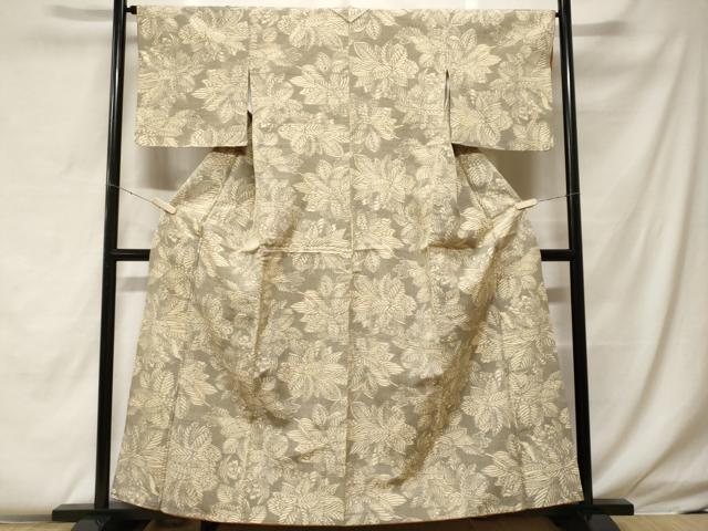平和屋着物■上質な紬　草花文　正絹　逸品　CABF4185ev