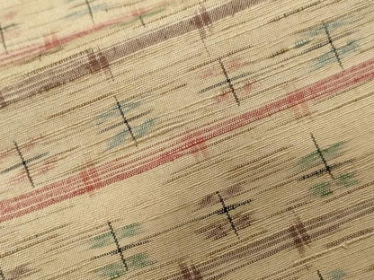 平和屋着物■上質な紬 横段絣文様 正絹 逸品 CABF4187ev