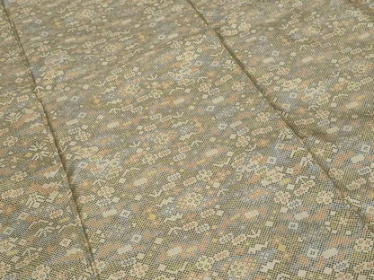 平和屋着物■本場大島紬　7マルキ　幾何学花文　正絹　逸品　CABF4189ev