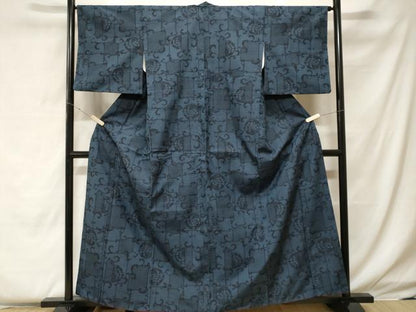 平和屋着物■上質な紬 花唐草文 正絹 逸品 CABF4191ev