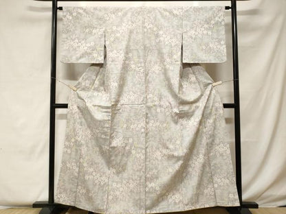 平和屋着物■上質な紬　草花文　正絹　逸品　CABF4194ev