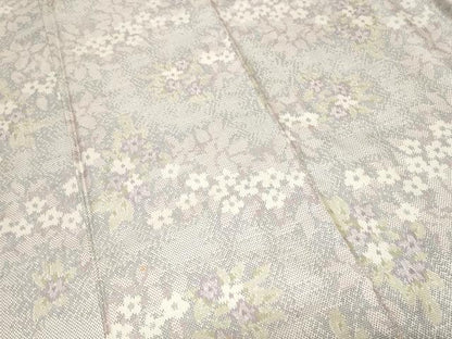 平和屋着物■上質な紬　草花文　正絹　逸品　CABF4194ev