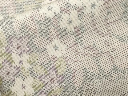 平和屋着物■上質な紬　草花文　正絹　逸品　CABF4194ev