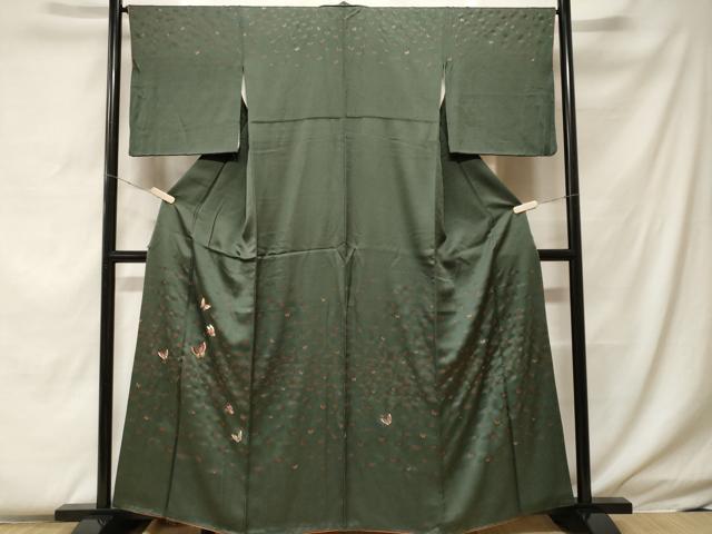平和屋着物■訪問着　刺繍　舞蝶文　金糸　正絹　逸品　CABF4201ev