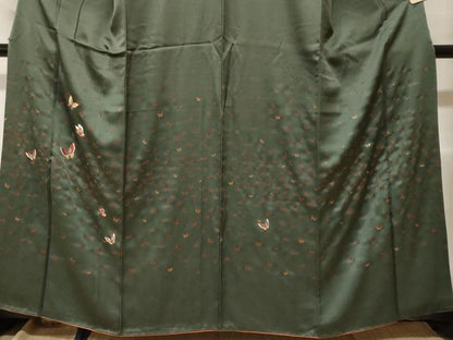 平和屋着物■訪問着　刺繍　舞蝶文　金糸　正絹　逸品　CABF4201ev