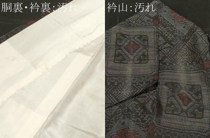 平和屋着物■本場大島紬　菱草花文　正絹　逸品　CABF4204ev