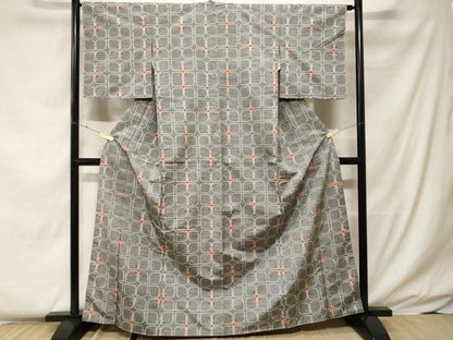 平和屋着物■上質な紬 花尽くし文 正絹 逸品 未使用 CABF4206ev