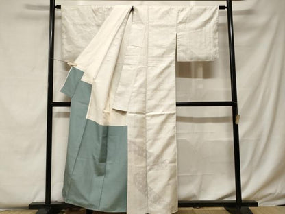 平和屋着物■色留訪問着　紬地　麻の葉文様　十字絣文様　正絹　逸品　CABF4208ev