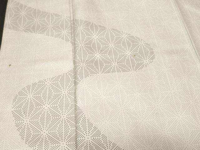 平和屋着物■色留訪問着　紬地　麻の葉文様　十字絣文様　正絹　逸品　CABF4208ev