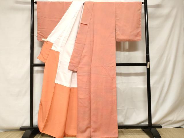 平和屋着物■上質な小紋 霞文 暈し染め 鬼しぼ縮緬 正絹 逸品 未使用 CABF4209ev