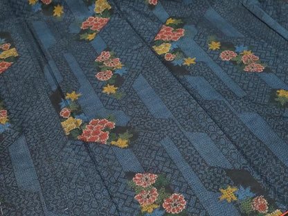 平和屋着物■上質な紬 吉祥草花文 正絹 逸品 未使用 CABF4212ev