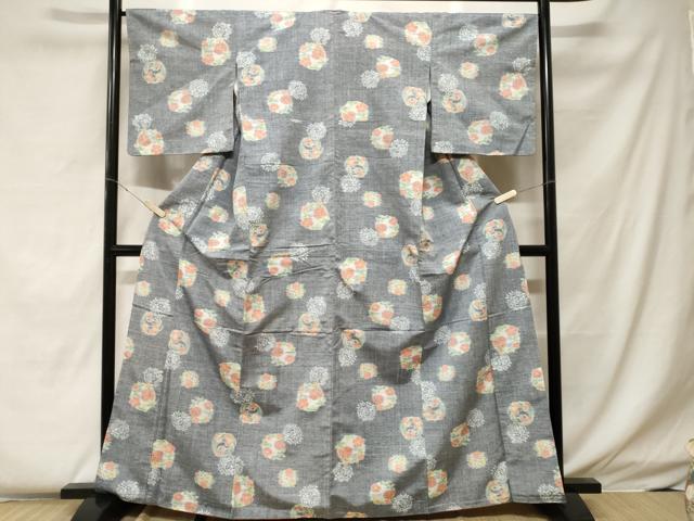 平和屋着物■上質な紬 草花丸文 正絹 逸品 未使用 CABF4224ev