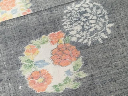 平和屋着物■上質な紬 草花丸文 正絹 逸品 未使用 CABF4224ev