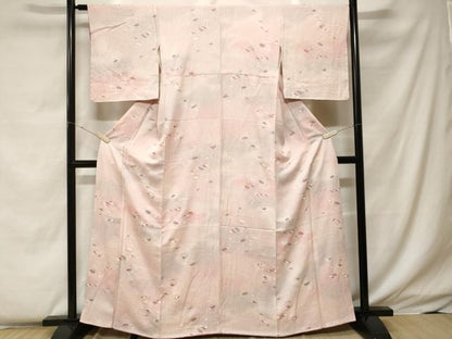 平和屋着物■上質な小紋 霞扇面花文 暈し染め 金彩 正絹 逸品 CABF4229ev