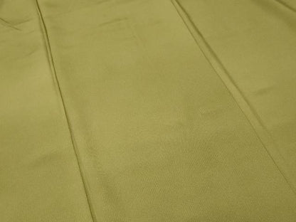 平和屋着物■上質な色無地 縞地紋 青朽葉色 正絹 逸品 CABF4237ev