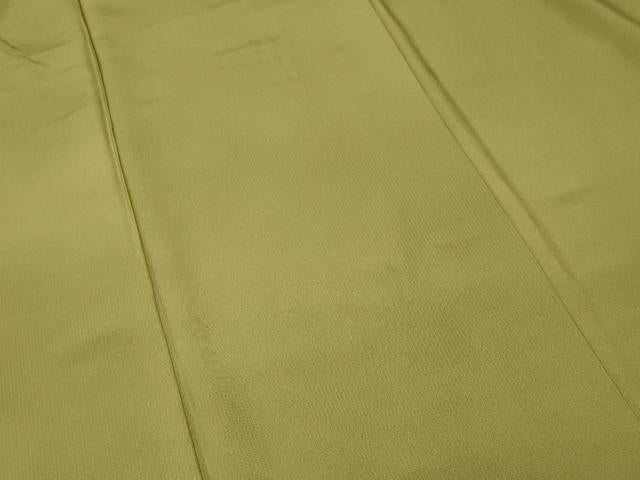 平和屋着物■上質な色無地 縞地紋 青朽葉色 正絹 逸品 CABF4237ev