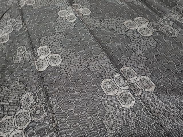 平和屋着物■上質な紬　毘沙門亀甲花文　正絹　逸品　未使用　CABF4242ev 平和屋着物□上質な紬 毘沙門亀甲花文 正絹 逸品 未使用 CABF4242ev