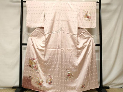 平和屋着物■訪問着 流水芝草花文 暈し染め 金彩 正絹 逸品 CABF4243ev