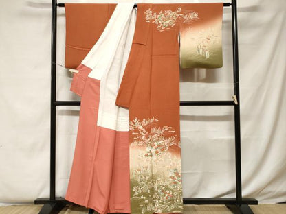 平和屋着物■訪問着 駒刺繍 御所解文 暈し染め 金彩 鬼しぼ縮緬 正絹 逸品 CABF4246ev