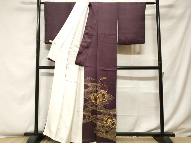 平和屋着物▽豪華色留袖　単衣　駒刺繍　横笛花文　金彩　正絹　逸品　BAAW3556mz 平和屋着物▽豪華色留袖 単衣 駒刺繍 横笛花文 金彩 正絹 逸品