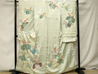 平和屋着物■豪華振袖 駒刺繍 桐吉祥花文 暈し染め 金銀彩 正絹 逸品 CABF4249ev