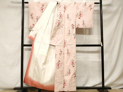 平和屋着物■上質な小紋　枝花文　正絹　逸品　CABF4251ev