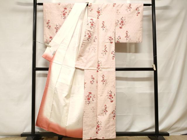 平和屋着物■上質な小紋　枝花文　正絹　逸品　CABF4251ev