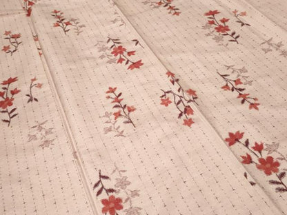 平和屋着物■上質な小紋　枝花文　正絹　逸品　CABF4251ev