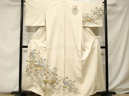 平和屋着物■訪問着　紬地　松竹梅御所解文　正絹　逸品　CABF4254ev