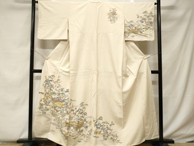 平和屋着物■訪問着　紬地　松竹梅御所解文　正絹　逸品　CABF4254ev
