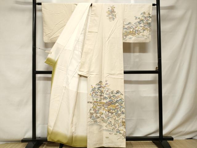 平和屋着物■訪問着　紬地　松竹梅御所解文　正絹　逸品　CABF4254ev