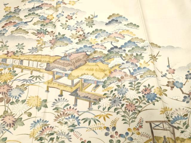 平和屋着物■訪問着　紬地　松竹梅御所解文　正絹　逸品　CABF4254ev