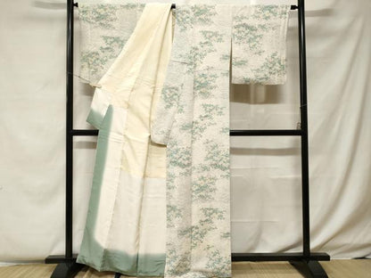 平和屋着物■上質な小紋 草花文 暈し染め 正絹 逸品 CABF4257ev