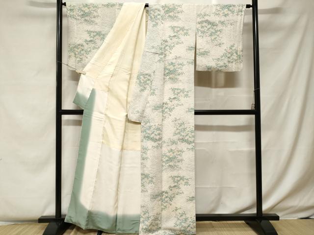 平和屋着物■上質な小紋 草花文 暈し染め 正絹 逸品 CABF4257ev