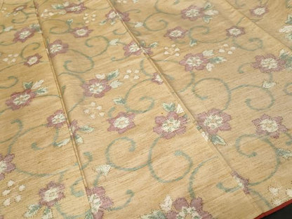 平和屋着物■上質な紬　花唐草文　正絹　逸品　CABF4261ev