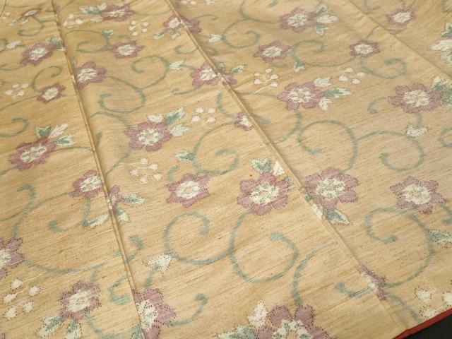 平和屋着物■上質な紬　花唐草文　正絹　逸品　CABF4261ev