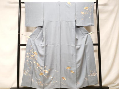 平和屋着物■訪問着　駒刺繍　扇面花文　金彩　正絹　逸品　CABF4263ev