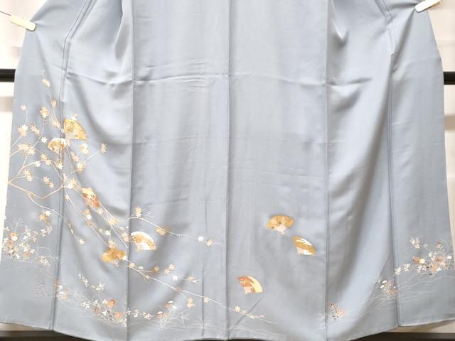 平和屋着物■訪問着　駒刺繍　扇面花文　金彩　正絹　逸品　CABF4263ev