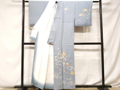 平和屋着物■訪問着　駒刺繍　扇面花文　金彩　正絹　逸品　CABF4263ev