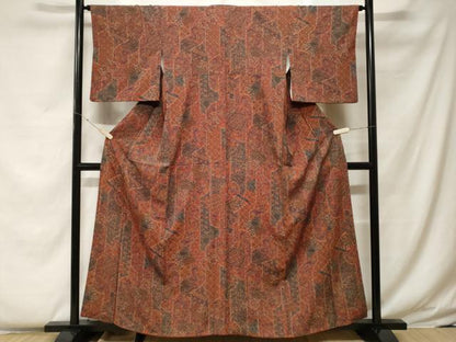 平和屋着物■上質な小紋　切嵌吉祥花文　正絹　逸品　CABF4265ev